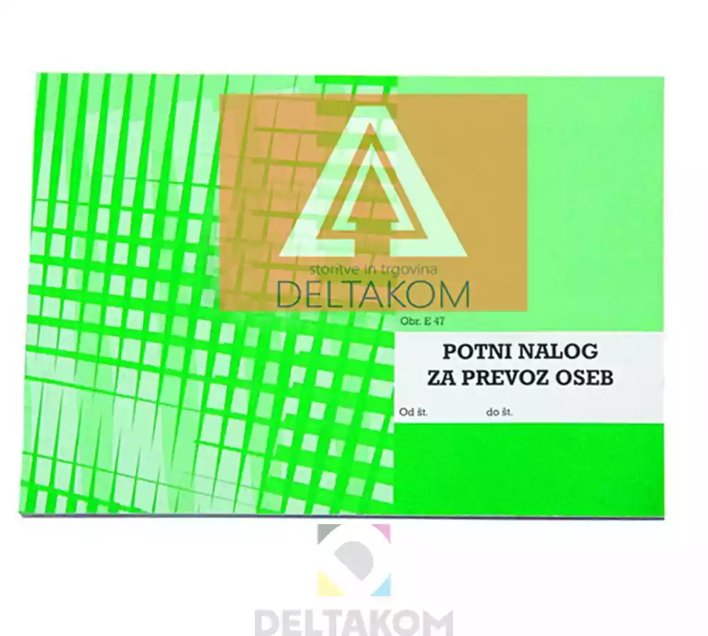 OBRAZEC 4.7 POTNI NALOG PREVOZ OSEB