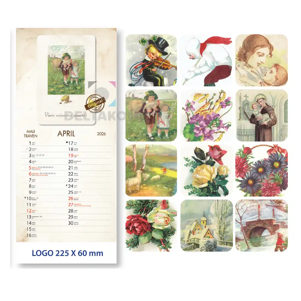 Koledar Stare razglednice 2026 – zgodovinski motivi v koledarju - slika 2