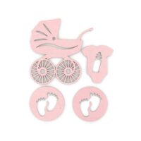 Lesena dekoracija BABY roza