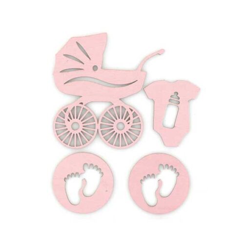 Lesena dekoracija BABY roza