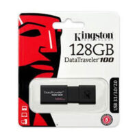 Kingston USB ključ DT100 128 GB 3.0 črn drsni
