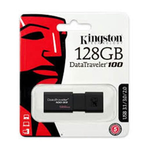 Kingston USB ključ DT100 128 GB 3.0 črn drsni