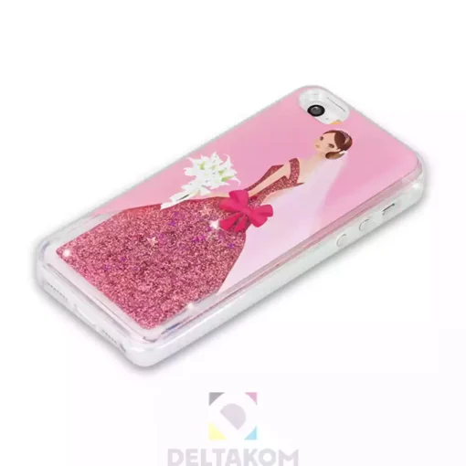 Liquid Glitter TPU Ovitek Lady za Samsung J1 2016 J120 pink - slika 2