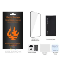 Zaščitno kaljeno steklo z metalnim okvirjem črn okvir