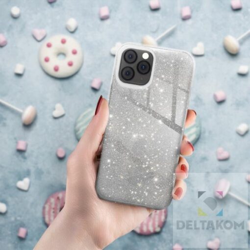Ovitek Shining Case iPhone 13 srebrn - slika 2