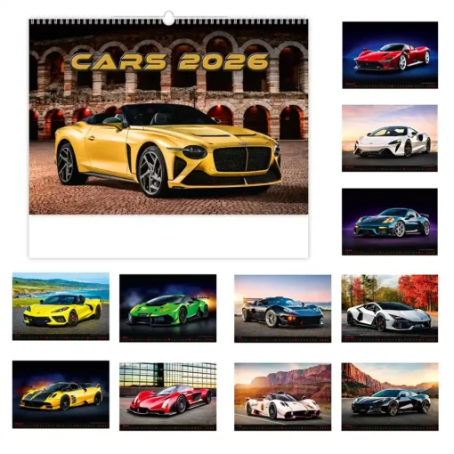 Koledar stenski CARS 2026 – športni avtomobili