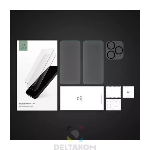 Komplet kaljeno steklo in steklo za kamero TECH-PROTECT iPhone 15 PRO - slika 2