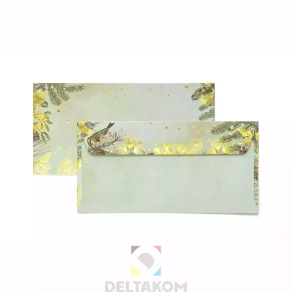 Kuverta DL GOLD CHRISTMAS – božična kuverta s svetlečo folijo