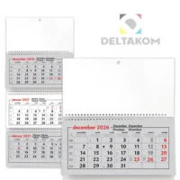 Koledar 3-DELNI POSLOVNI špiralni siv