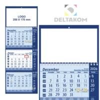 Koledar poslovni špiralni 3-delni moder z robom