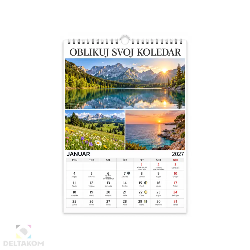 KOLEDAR PO NAROČILU A4 OBLIKUJ SAM