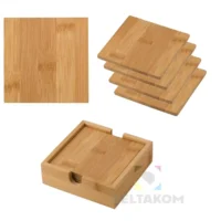 Komplet bambusovih podstavkov za skodelice – 4 kosi