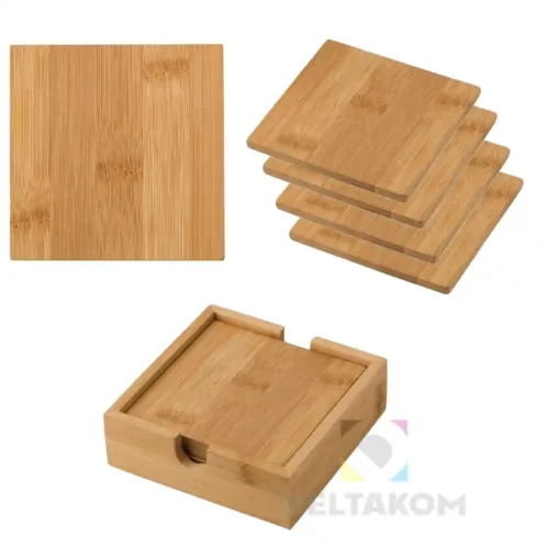 Komplet bambusovih podstavkov za skodelice – 4 kosi