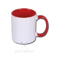 Skodelica za sublimacijo 330 ml – barvna notranjost in ročaj RDEČA