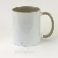 Skodelica za sublimacijo 330 ml – barvna notranjost in ročaj SIVA