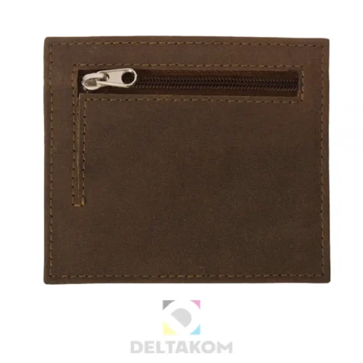 Etui za 3 kartice s predalom za kovance rjav – usnjen elegantni etui - slika 2