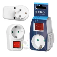 Vtični adapter Schuko s stikalom ORNO OR-AE-13188(GS)