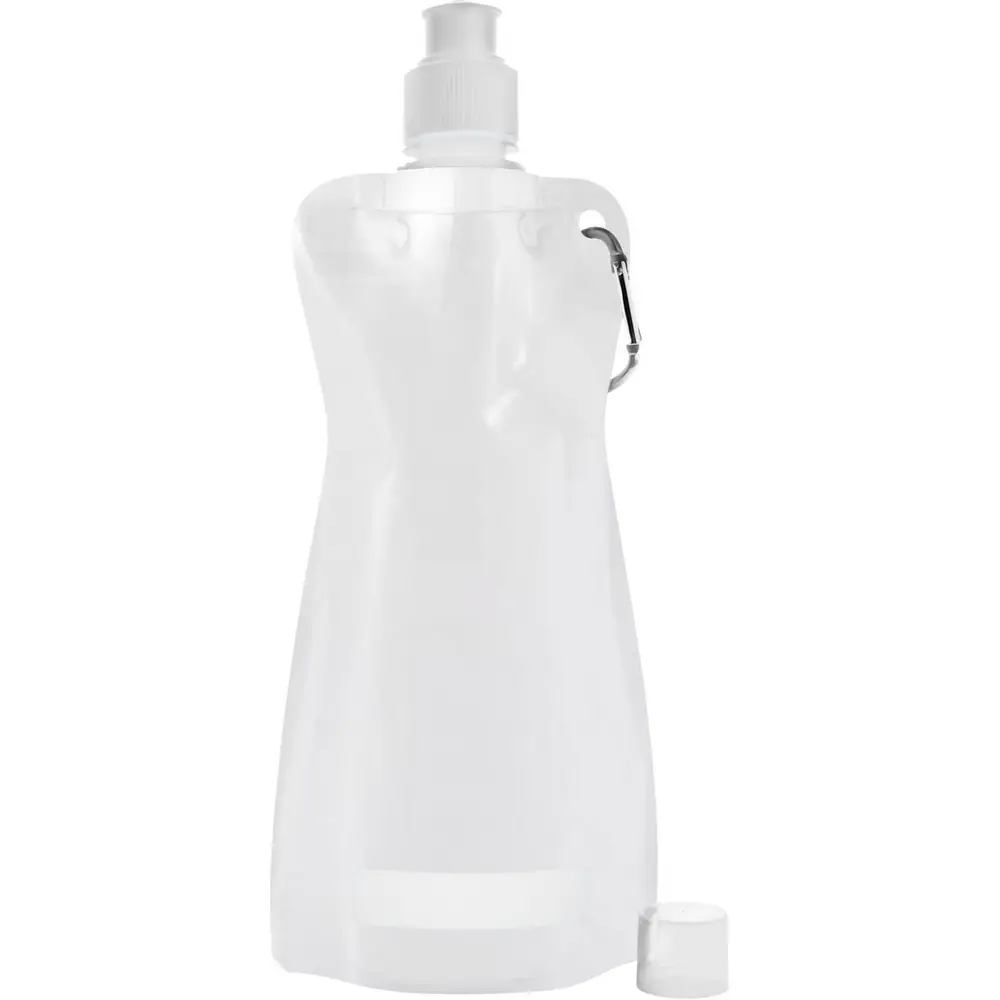 Zložljiva posoda za vodo 420 ml s karabinom_bela