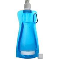 Zložljiva plastenka za vodo 420 ml s karabinom_modra