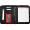 Konferenčna mapa velikosti približno A4 z beležnico in kalkulatorjem črna