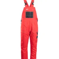 IZOLIRANE HLAČE Z naramnicami Rdeča/črna galerija12