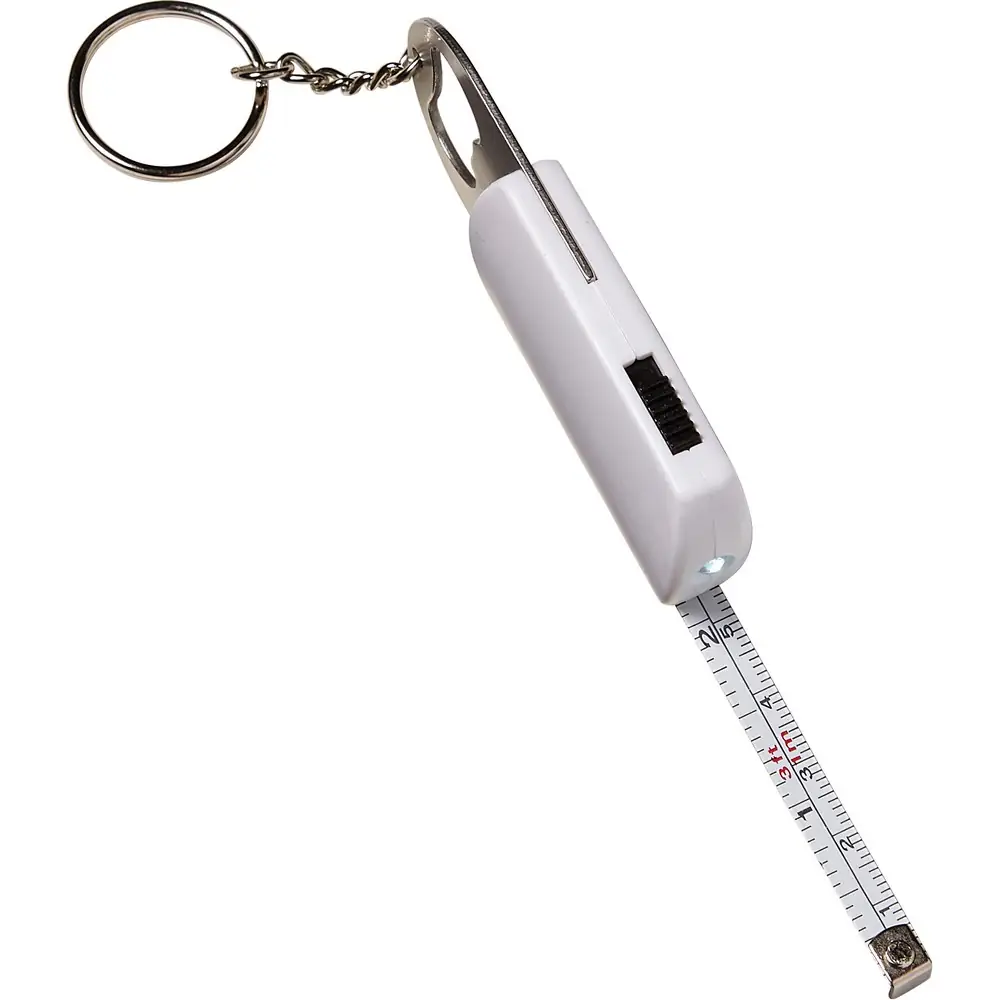 Keyring LED light bottle opener measuring tape 1m bela