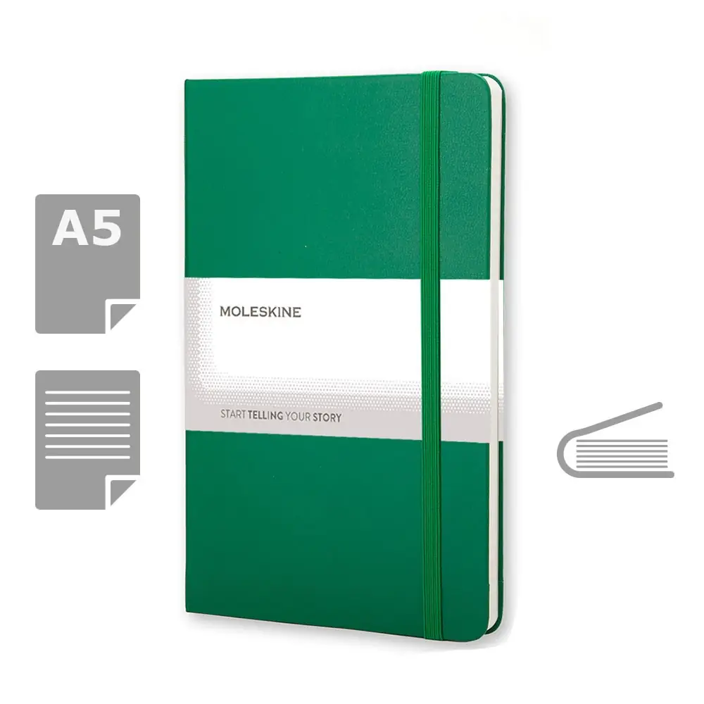 MOLESKINE beležnica pribl. A5 zelena