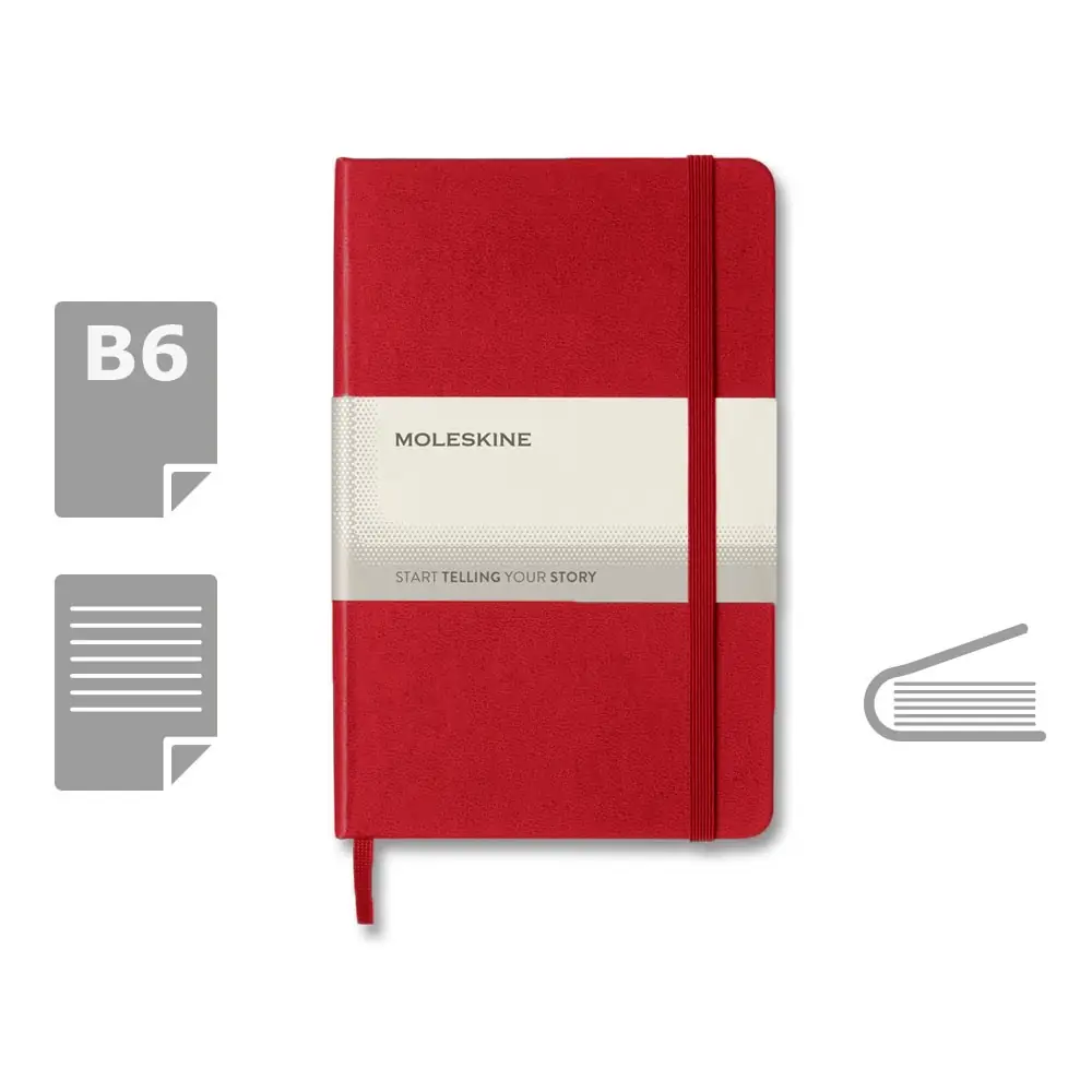 Beležnica MOLESKINE Približno B6 rdeča