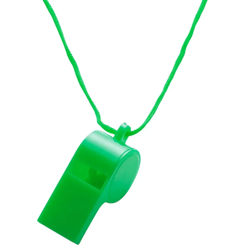 Whistle with neck cord zelena