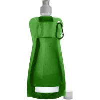 Zložljiva steklenica za vodo 420 ml s karabinom zelena
