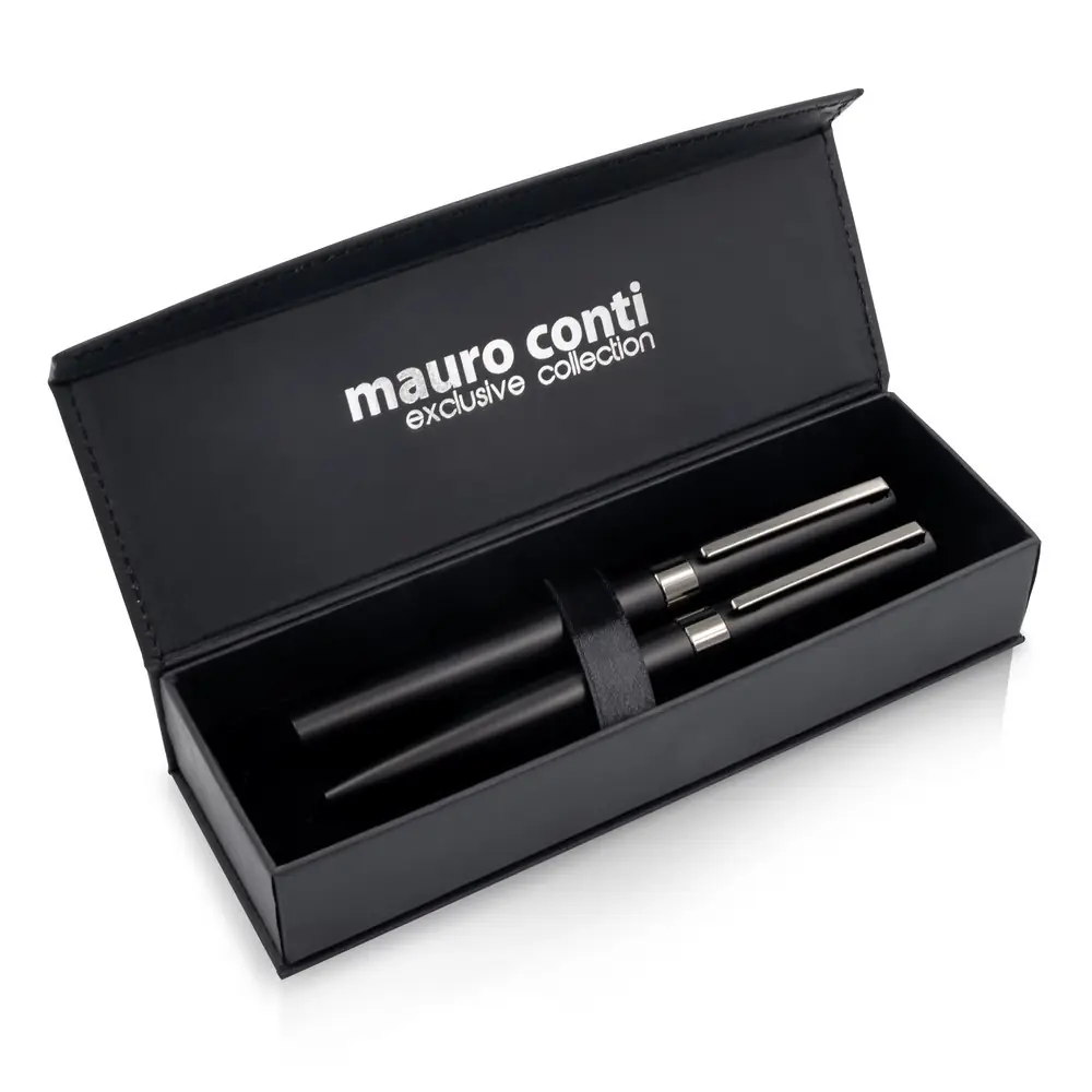 Pisalni set Mauro Conti kemično pero in roller Wirr črna