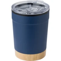 Termovka skodelica 300 ml z bambusovim detajlom temno modra_Galerija 2
