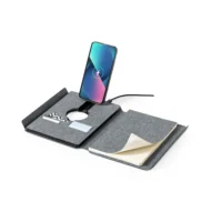 Večnamenski zvezek RPET formata A5 brezžični magnetni polnilnik 10 W prenosna baterija 5000 mAh siva_Galerija 3