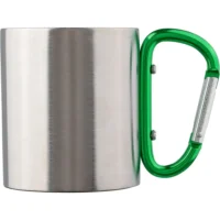 Kovinski lonček 185 ml s karabinko zelena