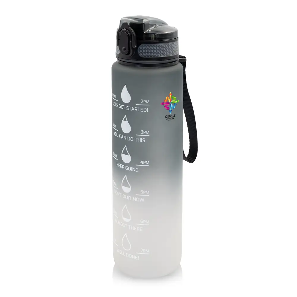 Motivacijska steklenica 1000 ml Air Gifts Kayleigh siva