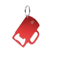 Obesek za ključe odpirač za steklenice iz recikliranega aluminija rdeča