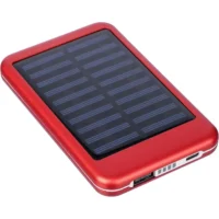 Prenosna baterija 4000 mAh s sončnim polnilnikom rdeča_Galerija 2