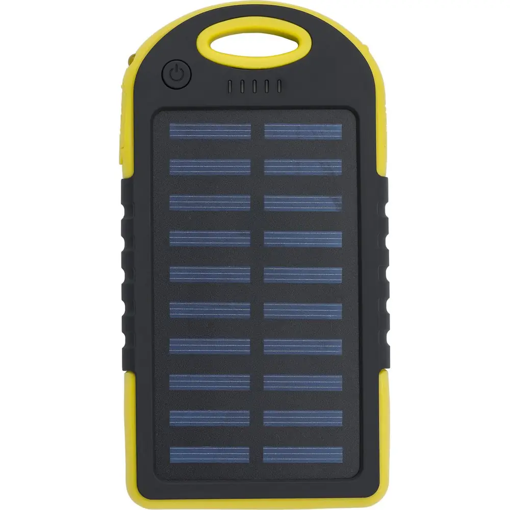 Prenosna baterija 4000 mAh s sončnim polnilnikom rumena_Galerija 3