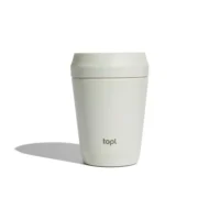 Topl termo skodelica iz recikliranega jekla s patentiranim pokrovom 360° in prostornino 235 ml rjava