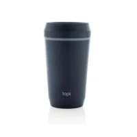 Topl – kozarec za na pot iz reciklirane plastike s patentiranim pokrovom 360 354 ml temno modra