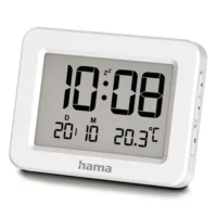 Elektronska namizna ura z budilko Hama Kos bela