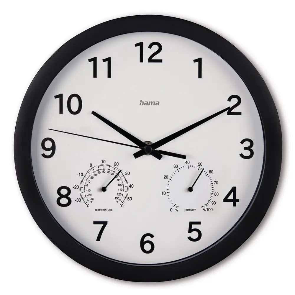 Stenska ura termometer higrometer Hama črna_Galerija 3