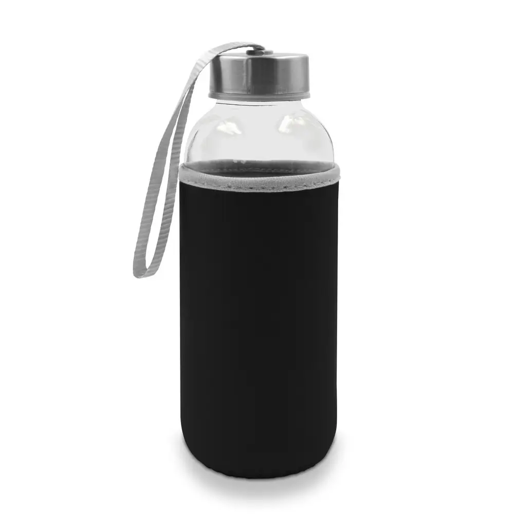Steklena steklenica 420 ml z vrečko Bob V0462-03 črna