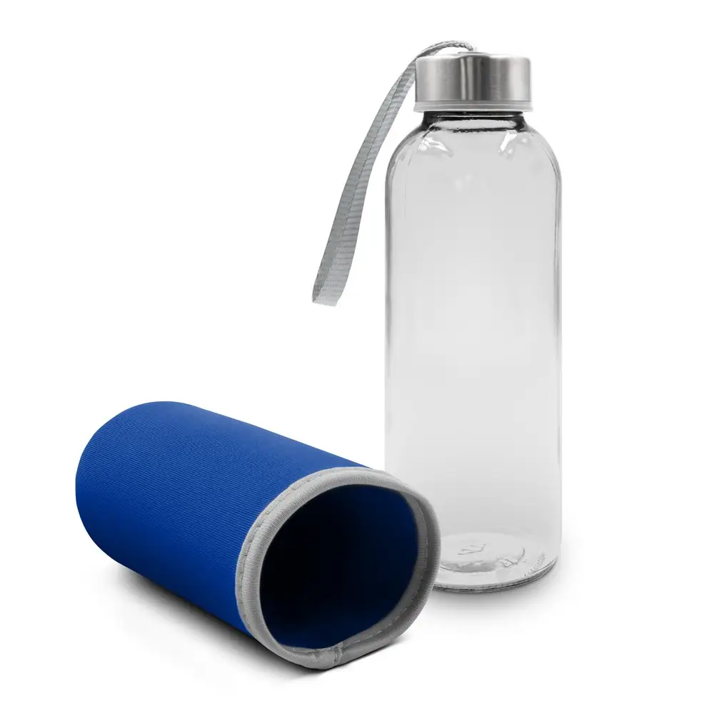 Steklena steklenica 420 ml z vrečko Bob V0462-04 temno modra_Galerija 1