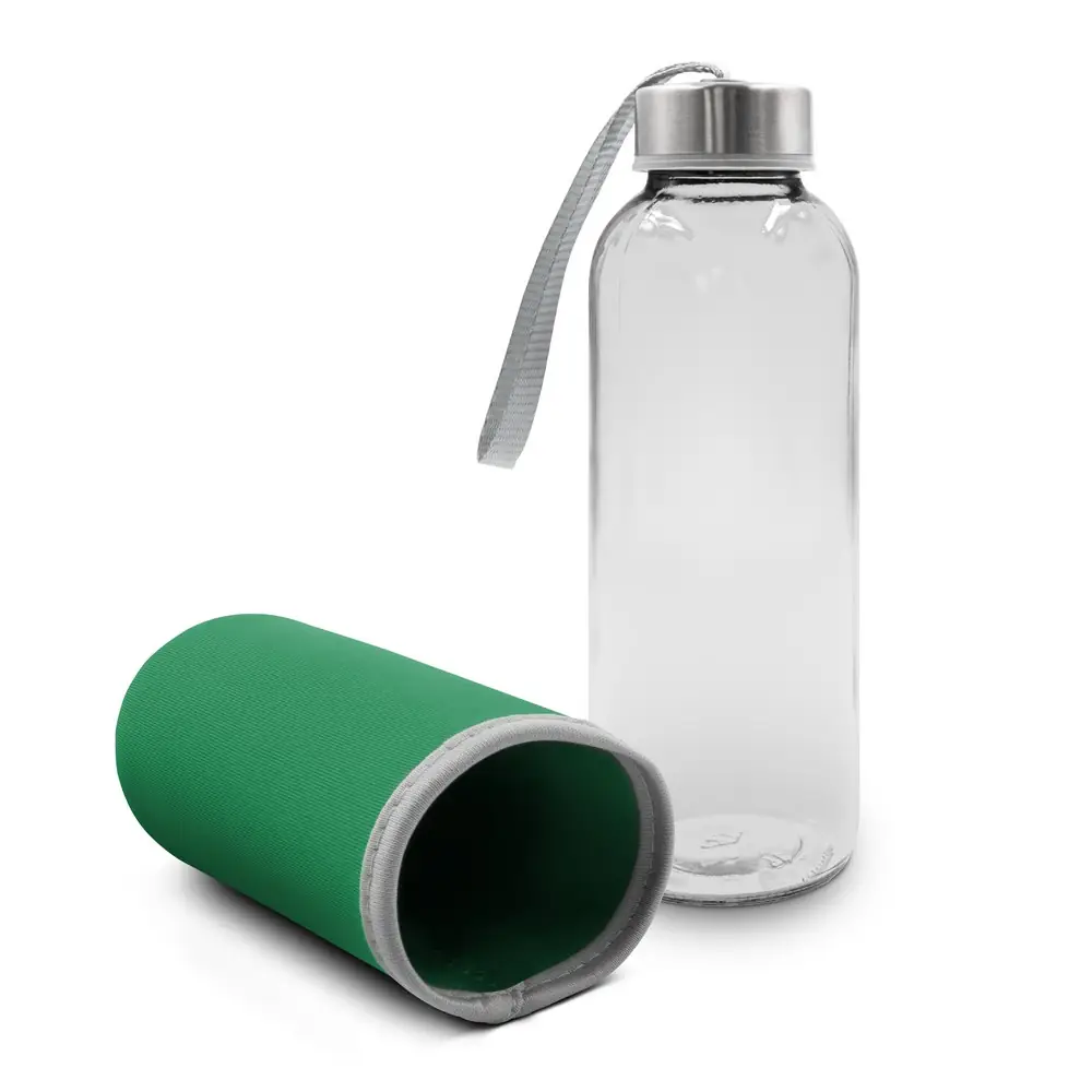 Steklena steklenica 420 ml z vrečko Bob V0462-06 zelena_Galerija 1