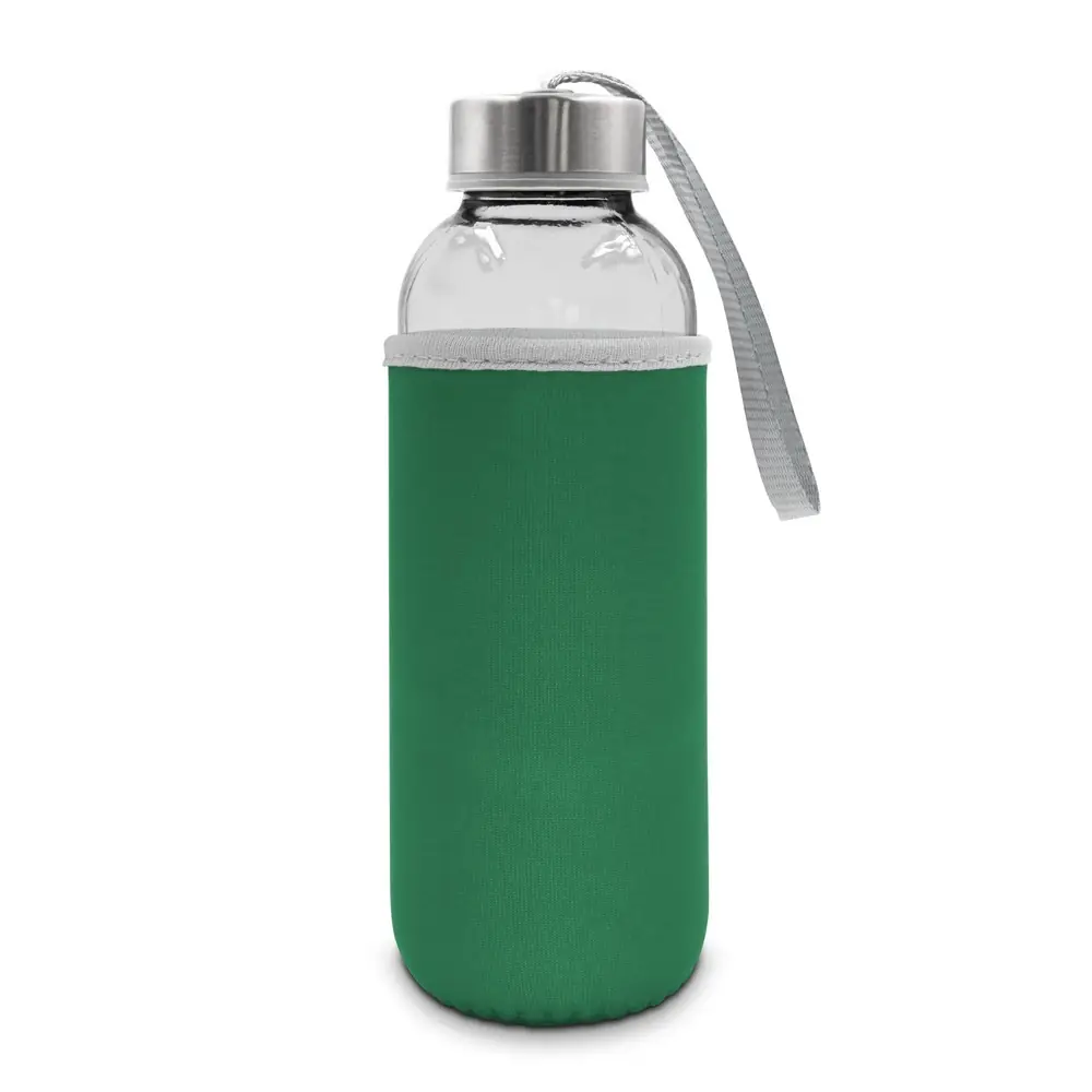 Steklena steklenica 420 ml z vrečko Bob V0462-06 zelena_Galerija 2