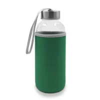 Steklena steklenica 420 ml z vrečko Bob V0462-06 zelena